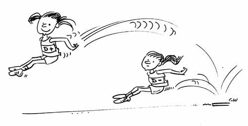 cartoon - girls jumping