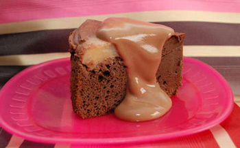 Chocolate adnd pear pudding