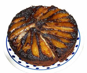 Pear and chocoalte upside down cake