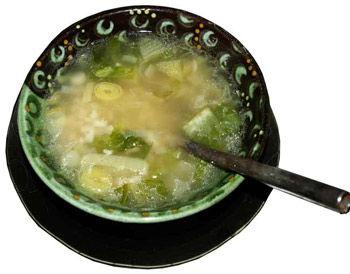 Cos lettuce adn rice soup recipe