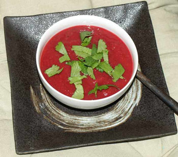 Beetroot and parnsip soup