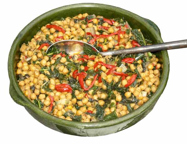 Chickpeas and chard