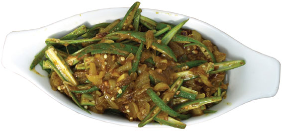 Okra with onions