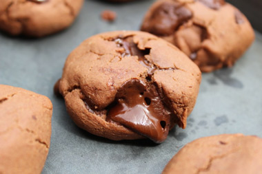 double choc tahini cookies